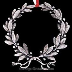 Gorham Sterling Silver Martha Stewart By Mail Holly Wreath Ornament 2000 Y2k